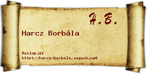 Harcz Borbála névjegykártya